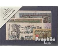 Allemand Empire 5 différents Billets de Banque Weimar République (Billets de Banque pour Les collectionneurs)