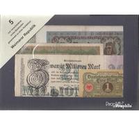 Allemand Empire 5 Divers Billets Weimar République (Billets pour Les collectionneurs - Pas de Moyen de paiement)
