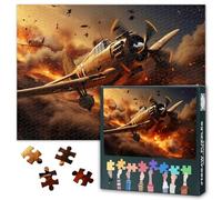 Allemand Figher Puzzles Adultes 1000 Blocs, Seconde Guerre Mondiale Puzzle Combattant, Jeu de Puzzle Adulte ou Jouets pour Amis Âgés 50 x 70 cm
