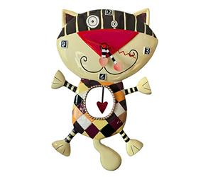 Allen Designs C602 Horloge Chat Cœur Résine 33 cm