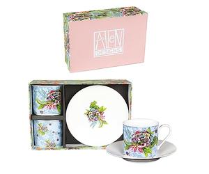 Allen Designs - Ensemble de 2 tasses à fleurs dans une boîte cadeau reutilisatable