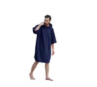 ALLEN & MATE 100% COTON Poncho de surf à capuche unisexe pour adulte - Peignoir de bain absorbant à séchage rapide surdimensionné pour la plage et la natation (S-M, Dauphin bleu marine)