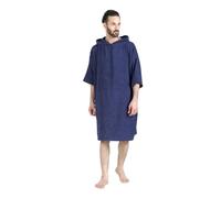 ALLEN & MATE 100% COTON Poncho de surf à capuche unisexe pour adulte - Peignoir de bain absorbant à séchage rapide surdimensionné pour la plage et la natation (L-XL, Bleu marine)