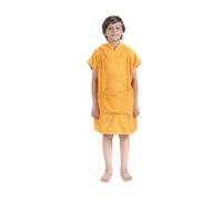 ALLEN & MATE 100% COTON Serviette de plage poncho pour enfants - Peignoir de bain surdimensionné à séchage rapide avec capuche et poche pour garçons et filles (6-9 ans, Dauphin orange)