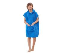 ALLEN & MATE 100% COTON Serviette de plage poncho pour enfants - Peignoir de bain surdimensionné à séchage rapide avec capuche et poche pour garçons et filles (10-13 ans, Étoile de mer bleue)