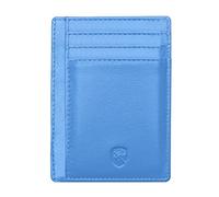 ALLEN & MATE Porte-Cartes en Cuir Fin, Blocage RFID, Portefeuille Minimaliste, Porte-Cartes de crédit, Peut contenir des Cartes et des Billets de Banque (édition Bleue)