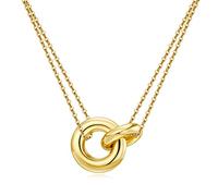 AllenCOCO Collier délicat en or pour femme, collier avec croix en or Vierge Marie, collier simple en or 18 carats, pendentif cercle emboîtable, pendentif en oxyde de zirconium, 2, Argent sterling