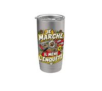 Aller Rapide Retour Négociations Humour Promenade Chien Gobelet isotherme en acier inoxydable double paroi