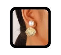 Allereya Boucles D'oreilles Boho Coquille Saint-Jacques Boucles D'oreilles Perle Veste Boucles D'oreilles Coquille Saint-Jacques Boucles D'oreilles Perle D'été Bijoux De Plage Pour Femmes