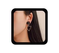 Allereya Vintage Boho Hollow Triangle Dangle Boucles d'oreilles Carré Noir Boucles d'Oreilles Or Géométrique Cercle Boucles d'Oreilles Incompatibilité Boucles d'Oreilles Bijoux pour Femmes et Filles