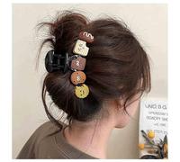 Allereyae Pince à cheveux en résine - Biscuit de dessin animé - Barrette à cheveux marron - Support alimentaire - Accessoires décoratifs pour femme