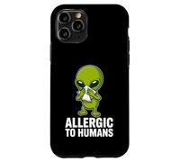 Allergic to Humans Funny Alien Introverti Humour Coque pour iPhone 11 Pro