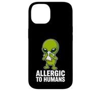 Allergic to Humans Funny Alien Introverti Humour Coque pour iPhone 14