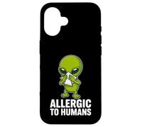 Allergic to Humans Funny Alien Introverti Humour Coque pour iPhone 16