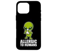 Allergic to Humans Funny Alien Introverti Humour Coque pour iPhone 16 Pro Max