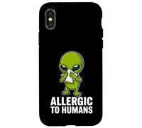 Allergic to Humans Funny Alien Introverti Humour Coque pour iPhone X/XS