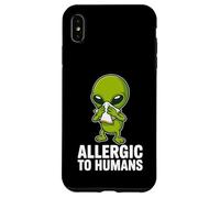 Allergic to Humans Funny Alien Introverti Humour Coque pour iPhone XS Max