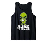 Allergic to Humans Funny Alien Introverti Humour Débardeur