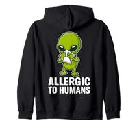Allergic to Humans Funny Alien Introverti Humour Sweat à Capuche