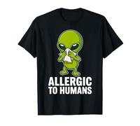 Allergic to Humans Funny Alien Introverti Humour T-Shirt