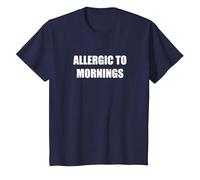 Allergique aux Matins T-Shirt, Enfant, Bleu Marine, 8 Ans