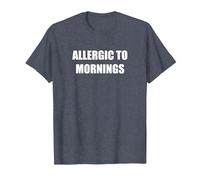 Allergique aux Matins T-Shirt, Homme, Bleu Chiné, 3XL