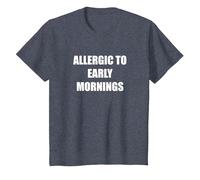 Allergique aux Matins tôt T-Shirt, Enfant, Bleu Chiné, 10 Ans