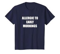 Allergique aux Matins tôt T-Shirt, Enfant, Bleu Marine, 2 Ans