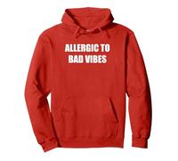 Allergique aux Mauvaises Vibrations Sweat à Capuche, Unisexe pour Adultes, Rouge, XL