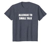 Allergique aux Petites Conversations T-Shirt, Enfant, Bleu Chiné, 8 Ans