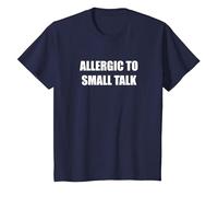 Allergique aux Petites Conversations T-Shirt, Enfant, Bleu Marine, 12 Ans