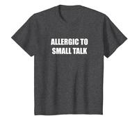 Allergique aux Petites Conversations T-Shirt, Enfant, Chiné Foncé, 8 Ans