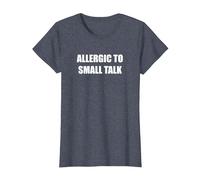 Allergique aux Petites Conversations T-Shirt, Femme, Bleu Chiné, XXL