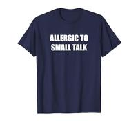 Allergique aux Petites Conversations T-Shirt, Homme, Bleu Marine, L