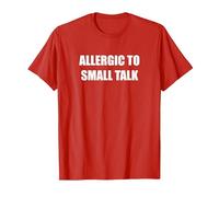 Allergique aux Petites Conversations T-Shirt, Homme, Rouge, S