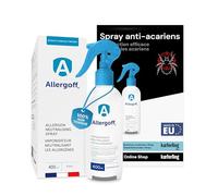 Allergoff Spray Anti Acariens pour Matelas et Textiles - Sans Poison - Acariens Traitement Lit lutte Efficace contre Pollens, Moisissures et Allergies Animaux - 400ml Spray