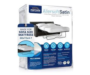 Allersoft | Housse de matelas pour grand lit avec fermeture éclair de verrouillage sécurisée. Crée un joint naturel sur tous les côtés de votre canapé coulissant contre les liquides, la poussière, les