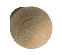 ALLES IM GRIFF Poignée de meuble en bois Olwen - Diamètre : 35 mm - Profondeur : 38 mm - En chêne brut