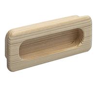 ALLES IM GRIFF Poignée en forme de coquillage Cidras - Poignée Meuble - Largeur : 110 mm - Porte coulissante - Poignée en bois - Dimensions d'entrée : 102 x 42 mm - Épicéa brut
