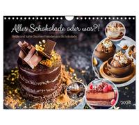Alles Schokolade oder was?! - Heiße und kalte Gaumenfreuden aus Schokolade (Wandkalender 2026 DIN A4 quer), CALVENDO Monatskalender: Ein Jahr voller schokoladiger KI-Köstlichkeiten
