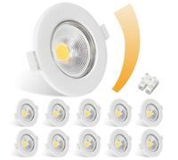 Allesgute 10 spots LED encastrables 230V Dimmable 7W Blancs Spot LED plat 4000K Blanc neutre Spots encastrables 65-85mm Dimension du trou Spots de plafond pour chambre à coucher Cuisine Séjour