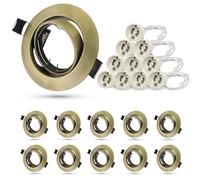 Allesgute 10er Spot encastrable Led GU10 68mm Set Encastré Rond Bronze Antique Brossé Spots Led 230V Pivotant Cadre d'encastrement In ouille GU10 pour ampoules LED ou halogène