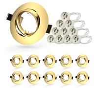 Allesgute 10er Spots encastrables Led GU10 Cadre d'encastrement Or Ø68-75mm, Lampes encastrées Rondes Spots Led 230V Pivotant In ouille GU10 pour ampoules LED ou halogènes