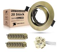 Allesgute 20er Spot encastrable GU10 Set Bronze Antique Led Encastré 68mm Cadre Spots encastrables Rond Pivotant 30° Plafonnier Cadre in ouille GU10 pour LED ou halogène