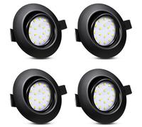 Allesgute 4 Pièces Spot LED Encastrable Orientable 5W, Ultra Plat, Spots de Plafond Noir, 450LM, Blanc Naturel 4500K, Trou 72-80mm, Spot Encastrable pour Chambre, Salon, Cuisin
