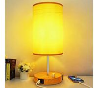 Allesgute Lampes de chevet et veilleuse LED rechargeable Lampe de table polyvalente avec abatjour Contrôle de luminosité 0800LM Port de charge USB A+C Inclus une ampoule LED E27 8W