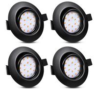 Allesgute Spot LED Encastrable Ultra Plat 5W, 4 Pièces Spot Encastrable Orientable Noir 27mm 450LM Blanc Chaud Trou 72-80mm, Spots de Plafond pour Chambre, Salon, Cuisine