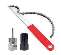 Alleshelfer Fouet à chaîne, extracteur de cassette pour 12 vitesses, fouet de chaîne de vélo, kit d'outils de démontage de cassette, fouet universel et extracteur de chaîne (rouge)