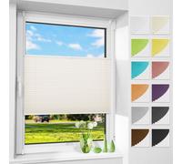 Allesin Plissé sans perçage Klemmfix, beige 45x80cm (lxh) , Easyfix translucide protection contre les regards indiscrets protection solaire, store plissé avec supports de serrage, store plissé pour fe