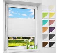 Allesin Plissé sans perçage Klemmfix, blanc 70x150cm (lxh) , Easyfix translucide protection contre les regards indiscrets protection solaire, store plissé avec supports de serrage, store plissé pour f
